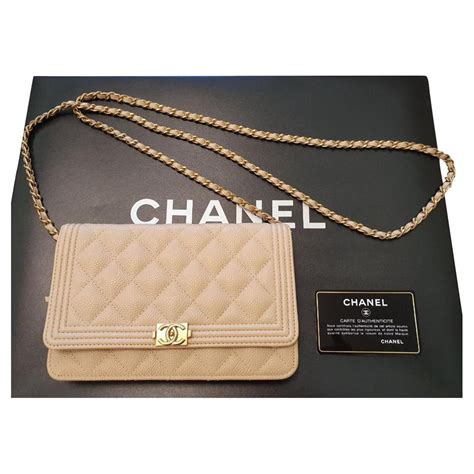 chanel woc dark beige|Chanel crossbody wallet on chain.